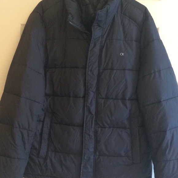 calvin klein black puffer jacket mens